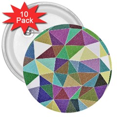 Colorful Triangles, Pencil Drawing Art 3  Buttons (10 Pack)  by picsaspassion