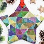 Colorful Triangles, pencil drawing art Star Ornament (Two Sides)  Front