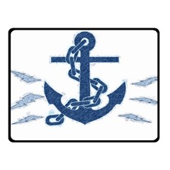 Blue Anchor Oil Painting Art Fleece Blanket (small) by picsaspassion