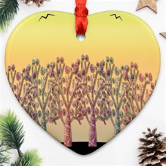 Magical Sunset Heart Ornament (2 Sides) by Valentinaart