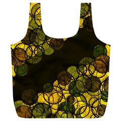 Yellow Bubbles Full Print Recycle Bags (l)  by Valentinaart