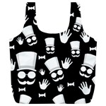 Gentleman - black and white pattern Full Print Recycle Bags (L)  Back