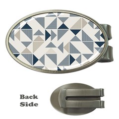 Geometric Triangle Modern Mosaic Money Clips (oval)  by Amaryn4rt