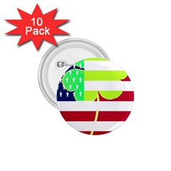 Usa Ireland American Flag Shamrock Irish Funny St Patrick Country Flag  1 75  Buttons (10 Pack) by yoursparklingshop