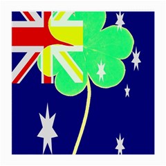 St  Patrick Australia And Ireland Irish Shamrock Australian Country Flag  Medium Glasses Cloth (2-side) by yoursparklingshop