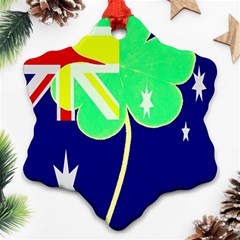 St  Patrick Australia And Ireland Irish Shamrock Australian Country Flag  Ornament (snowflake)  by yoursparklingshop