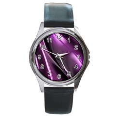 Fractal Mathematics Abstract Round Metal Watch by Amaryn4rt