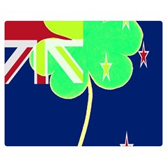 Irishshamrock New Zealand Ireland Funny St Patrick Flag Double Sided Flano Blanket (medium)  by yoursparklingshop