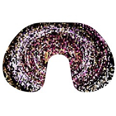 Mosaic Colorful Abstract Circular Travel Neck Pillows by Amaryn4rt