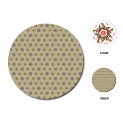 Star Basket Pattern Basket Pattern Playing Cards (round)  by Amaryn4rt