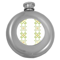 Vintage Pattern Background  Vector Seamless Round Hip Flask (5 Oz) by Amaryn4rt