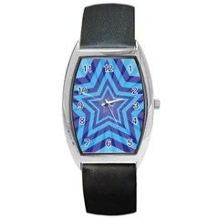 Abstract Starburst Blue Star Barrel Style Metal Watch by Amaryn4rt