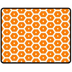 Golden Be Hive Pattern Fleece Blanket (medium)  by Amaryn4rt