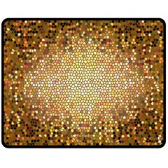 Yellow And Black Stained Glass Effect Fleece Blanket (medium)  by Amaryn4rt