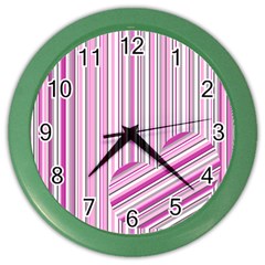 Pink Love Pattern Color Wall Clocks by Valentinaart