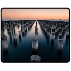 Logs Nature Pattern Pillars Shadow Fleece Blanket (medium)  by Amaryn4rt