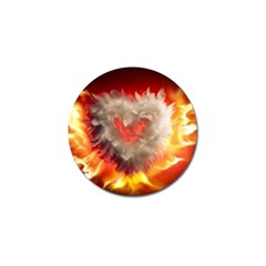 Arts Fire Valentines Day Heart Love Flames Heart Golf Ball Marker (10 Pack) by Nexatart