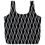 Elegant black and white pattern Full Print Recycle Bags (L)  Back