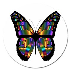 Abstract Animal Art Butterfly Magnet 5  (round) by Nexatart