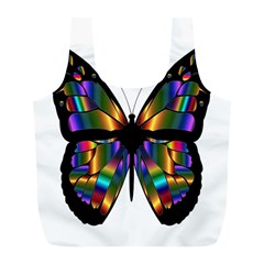 Abstract Animal Art Butterfly Full Print Recycle Bags (l)  by Nexatart