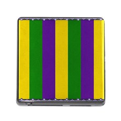 Mardi Gras Striped Pattern Memory Card Reader (square) by dflcprints