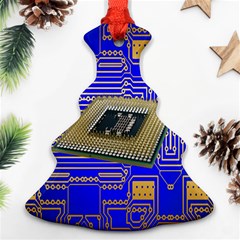 Processor Cpu Board Circuits Christmas Tree Ornament (two Sides) by Nexatart