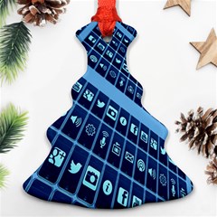 Mobile Phone Smartphone App Christmas Tree Ornament (two Sides) by Nexatart