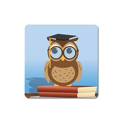 Read Owl Book Owl Glasses Read Square Magnet by Nexatart