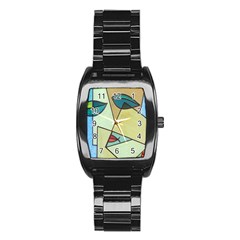 Abstract Art Face Stainless Steel Barrel Watch by Nexatart