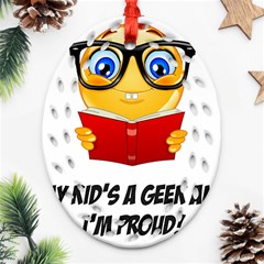 Geek Kid Oval Filigree Ornament (two Sides) by athenastemple