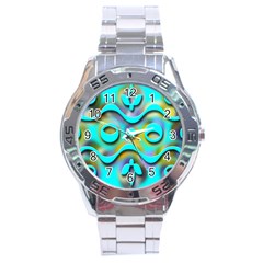 Background Braid Fantasy Blue Stainless Steel Analogue Watch by Nexatart