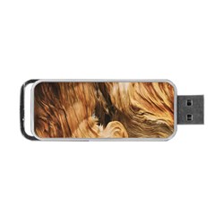 Brown Beige Abstract Painting Portable Usb Flash (one Side) by Nexatart