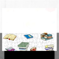 Bookworm Pattern Rectangular Jigsaw Puzzl by athenastemple