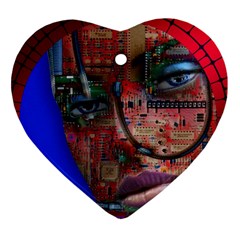 Display Dummy Binary Board Digital Heart Ornament (two Sides) by Nexatart