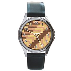 Fabric Textile Tiered Fashion Round Metal Watch by Nexatart