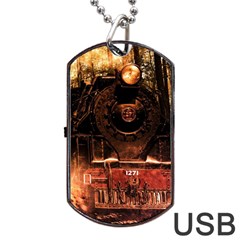 Locomotive Dog Tag Usb Flash (two Sides) by Nexatart