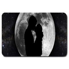 Silhouette Of Lovers Large Doormat  by Nexatart