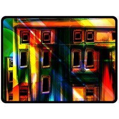 Architecture City Homes Window Fleece Blanket (large)  by Amaryn4rt