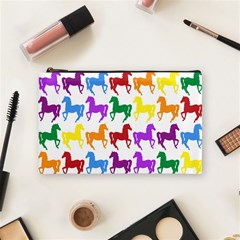 Colorful Horse Background Wallpaper Cosmetic Bag (medium)  by Amaryn4rt