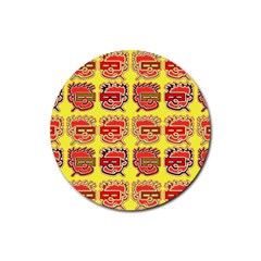 Funny Faces Rubber Round Coaster (4 Pack)  by Amaryn4rt
