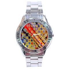 Background Texture Pattern Stainless Steel Analogue Watch by Amaryn4rt