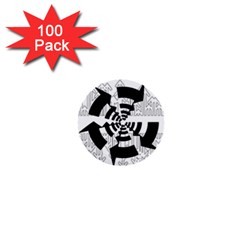 Arrows Top Below Circuit Parts 1  Mini Buttons (100 Pack)  by Amaryn4rt