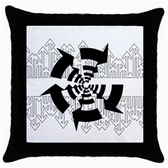 Arrows Top Below Circuit Parts Throw Pillow Case (black) by Amaryn4rt