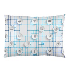 Icon Media Social Network Pillow Case (two Sides) by Amaryn4rt