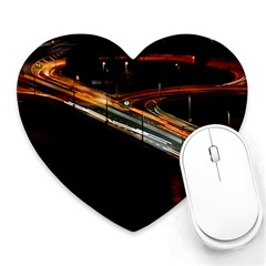 Highway Night Lighthouse Car Fast Heart Mousepads by Amaryn4rt