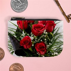 Red Roses Roses Red Flower Love Mini Coin Purses by Amaryn4rt