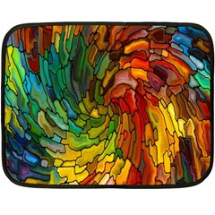 Stained Glass Patterns Colorful Fleece Blanket (mini) by Amaryn4rt