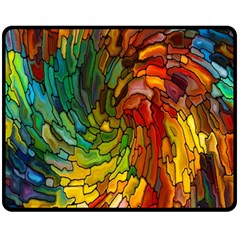 Stained Glass Patterns Colorful Fleece Blanket (medium)  by Amaryn4rt