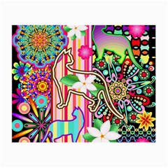 Mandalas, Cats And Flowers Fantasy Digital Patchwork Small Glasses Cloth (2-side) by BluedarkArt