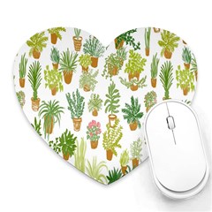 Flowers Pattern Heart Mousepads by Simbadda